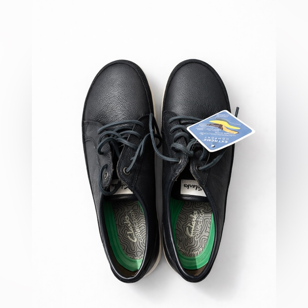Clarks Men’s Hodson Lace Navy Leather| Synthetic Rubber Sole | Machine Wash